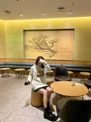 구찌 빈티지 로고 코튼 후드