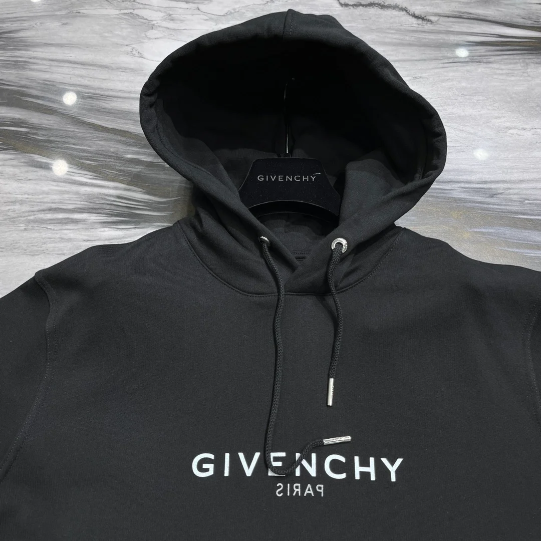 지방시 슬림핏 펠파 프린트 후드