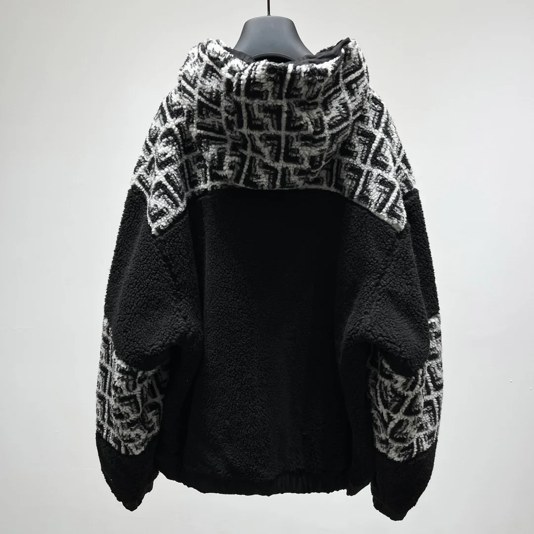 펜디 블랙 패브릭 스웻집업 셔츠