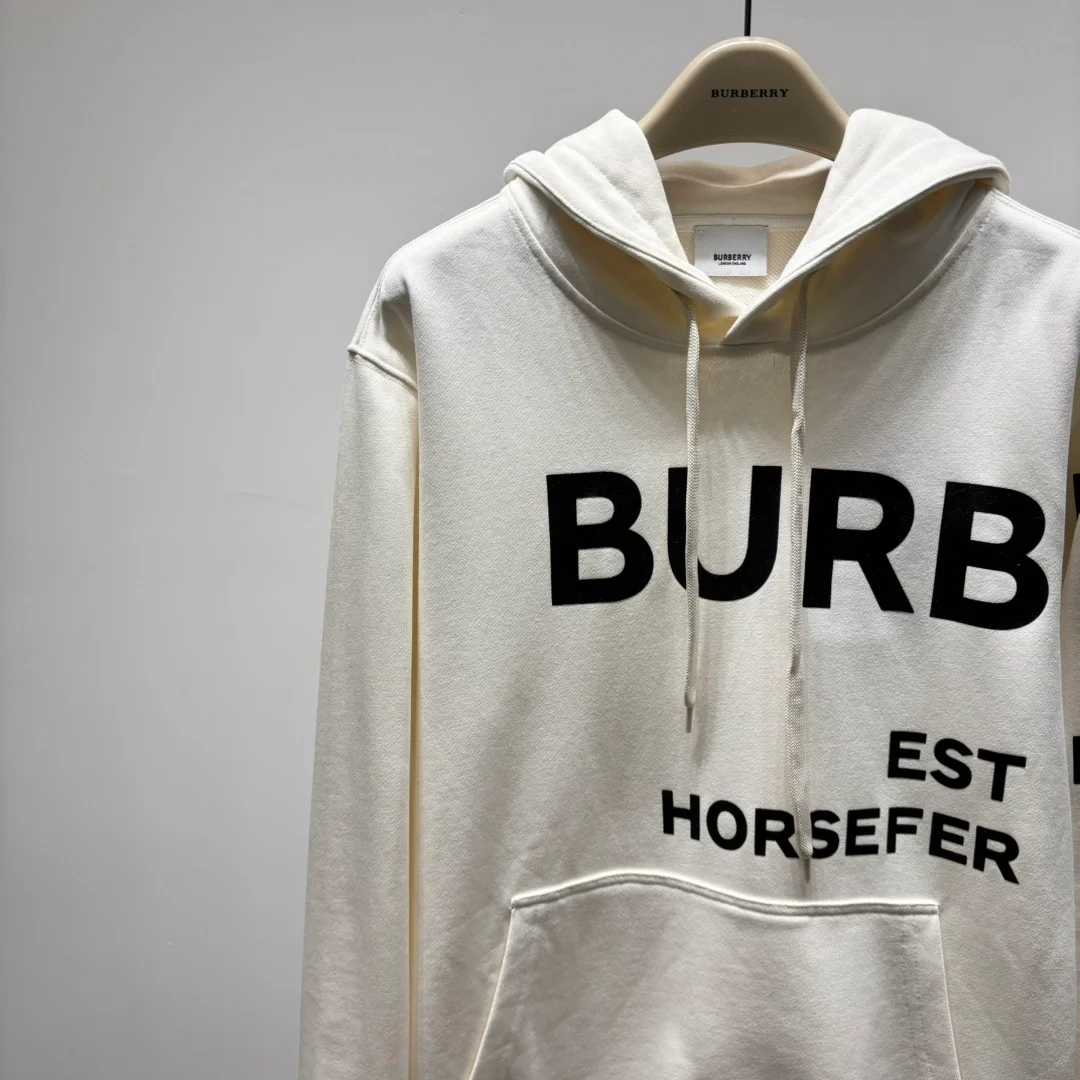 버버리 호스페리 프린트 코튼 후드 화이트