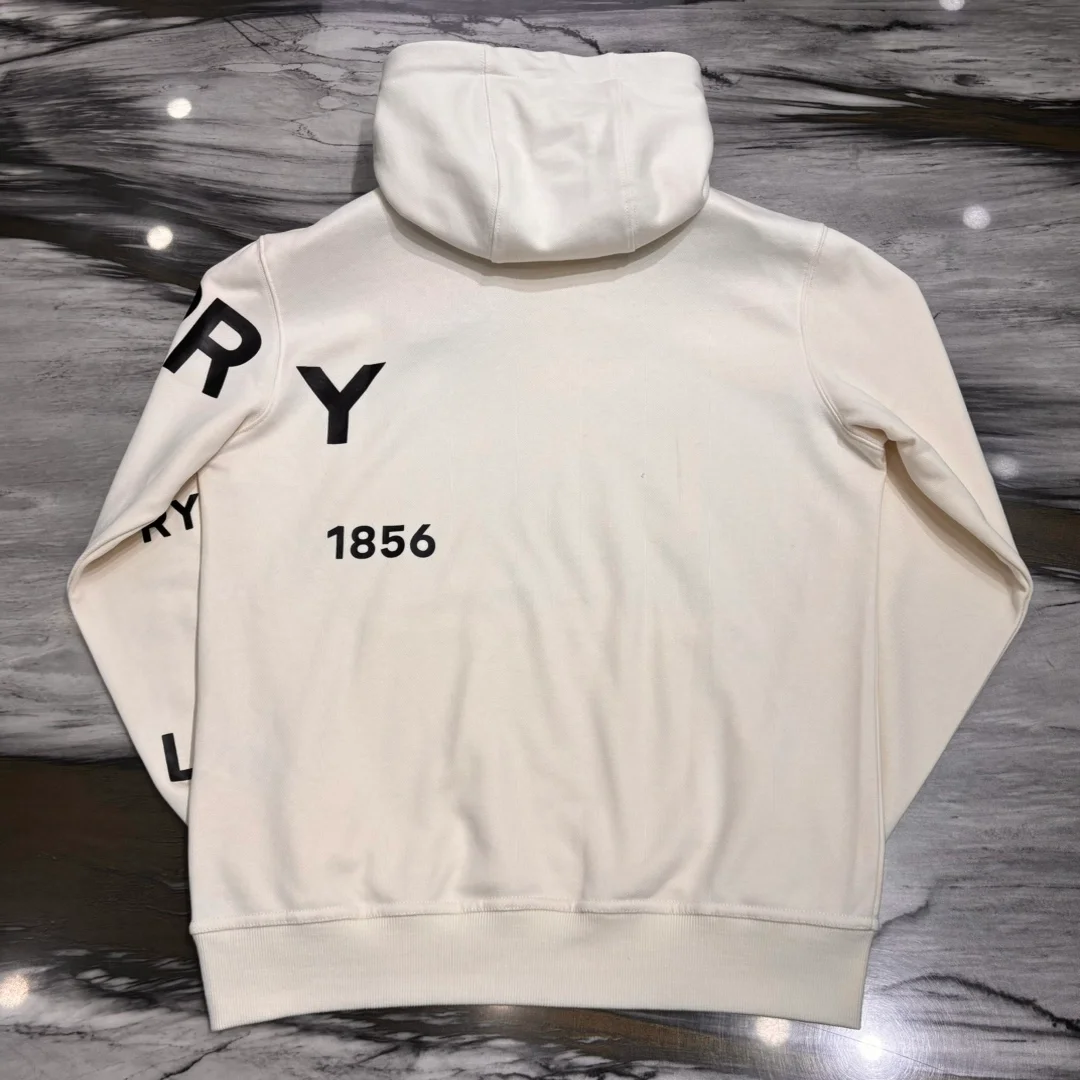 버버리 호스페리 프린트 코튼 후드 화이트