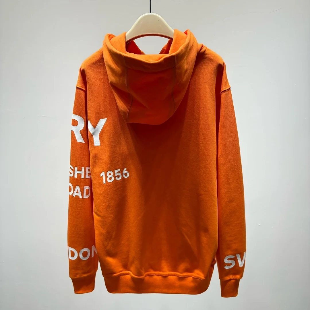 버버리 호스페리 프린트 코튼 후드 오렌지