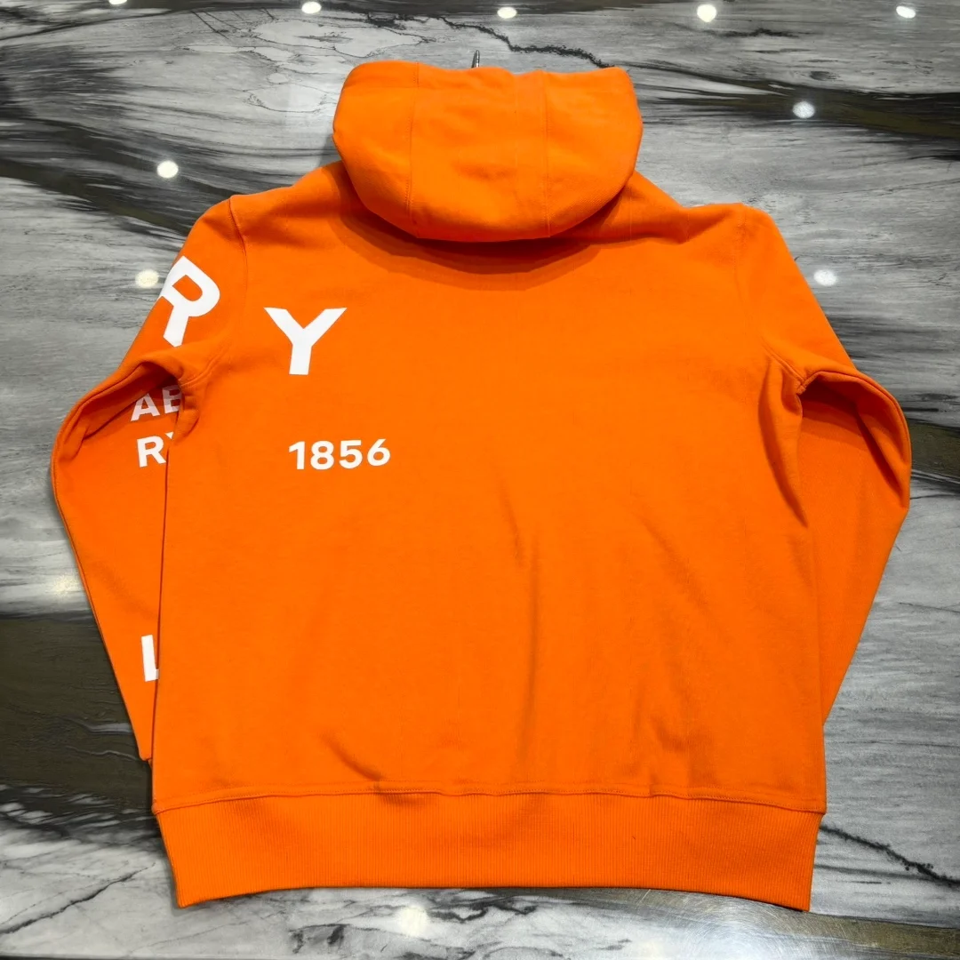 버버리 호스페리 프린트 코튼 후드 오렌지