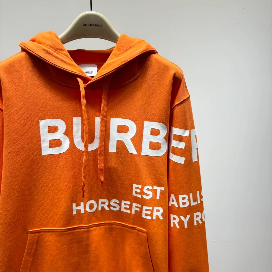 버버리 호스페리 프린트 코튼 후드 오렌지