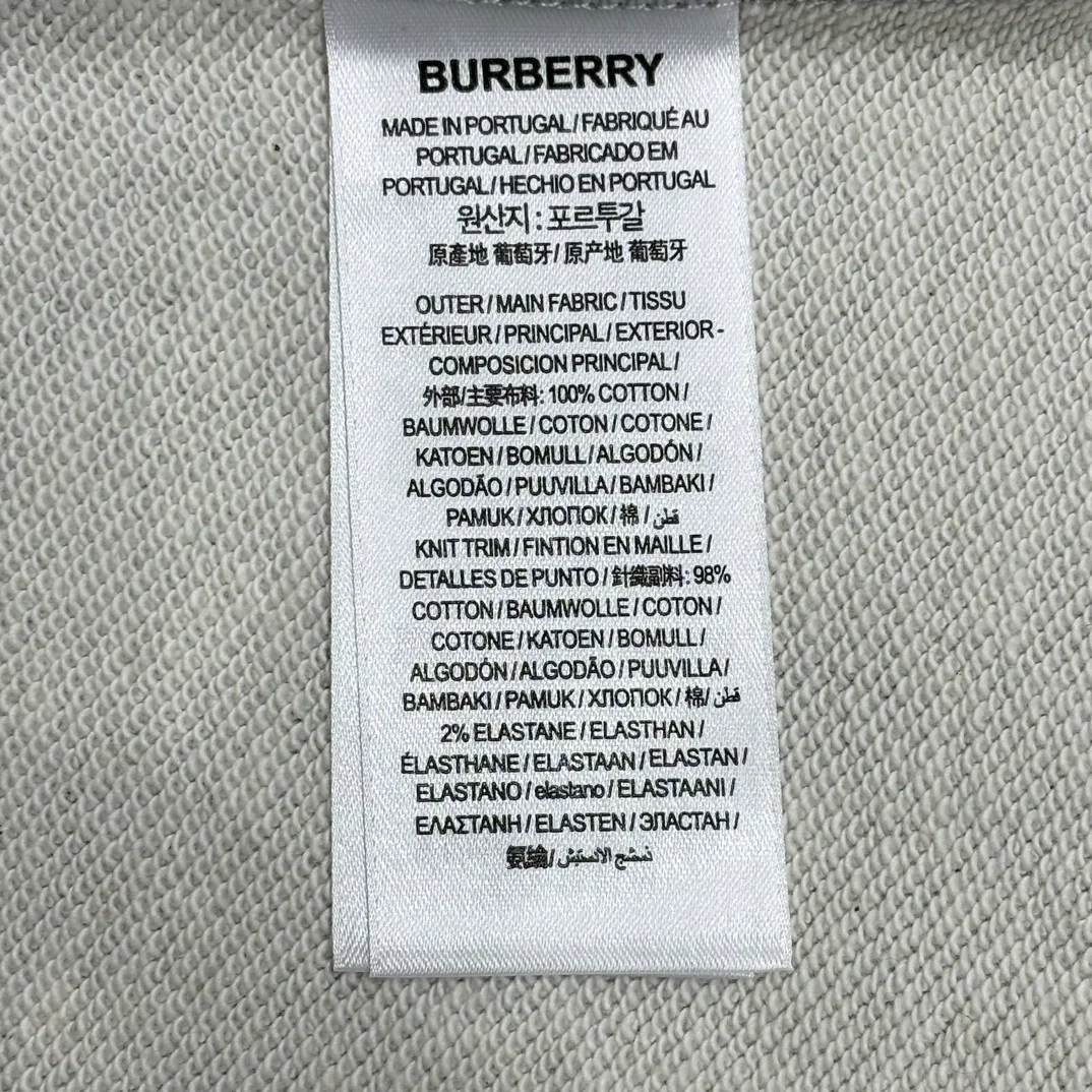 버버리 체크 기모 후드티 그레이