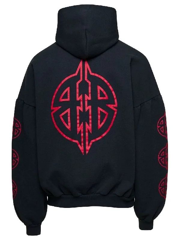 발렌시아가 BB 로고 프린팅 후드탑