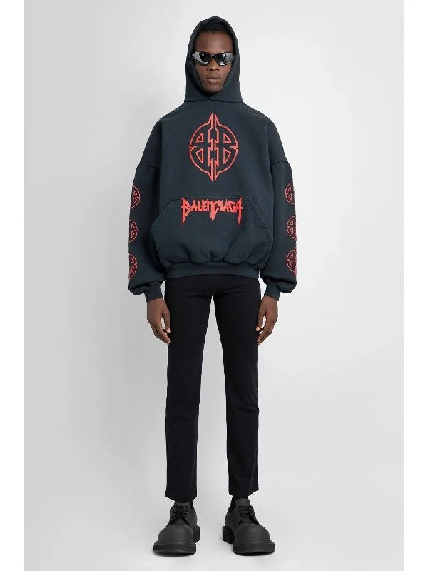 발렌시아가 BB 로고 프린팅 후드탑