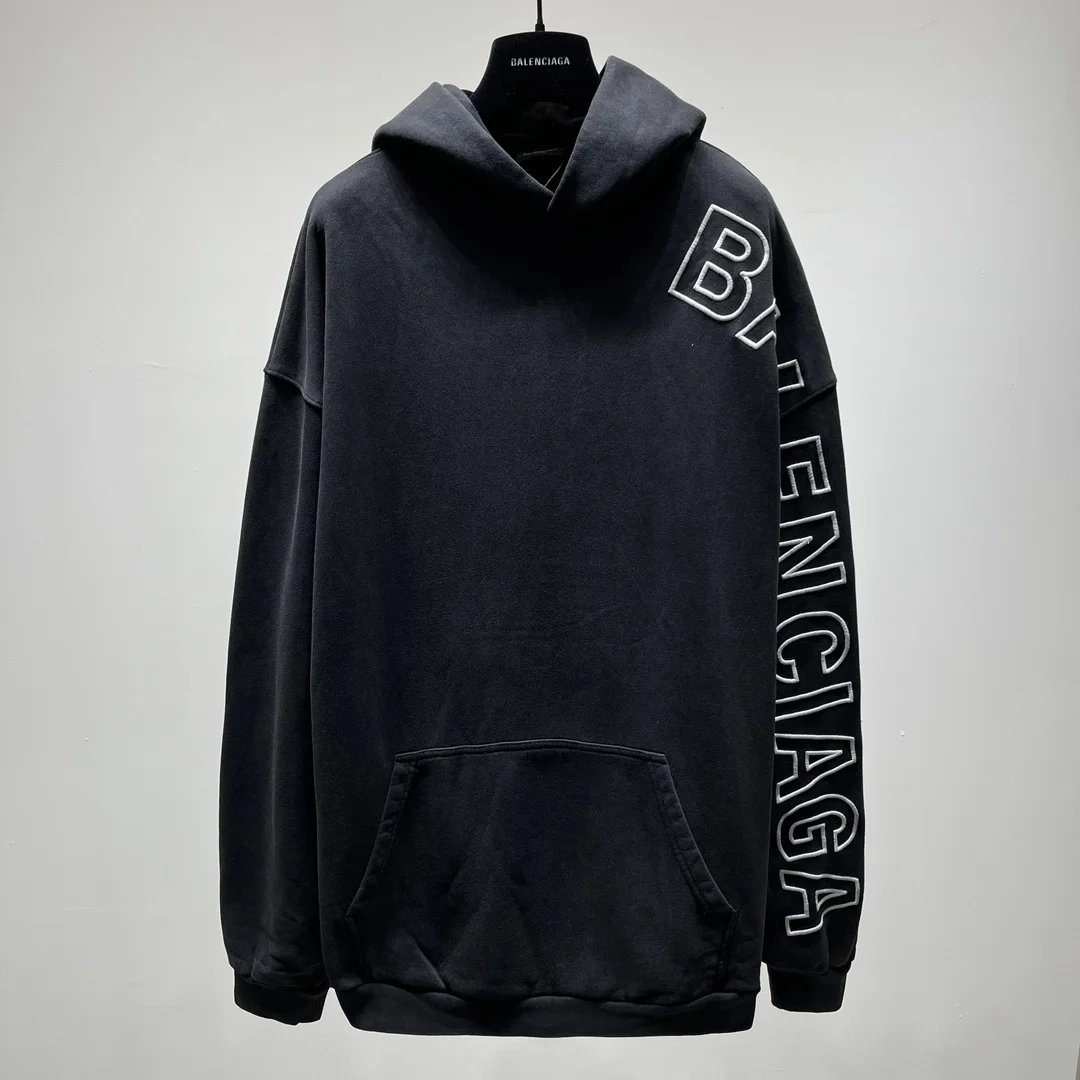 발렌시아가 엠브로이드 코튼 후드