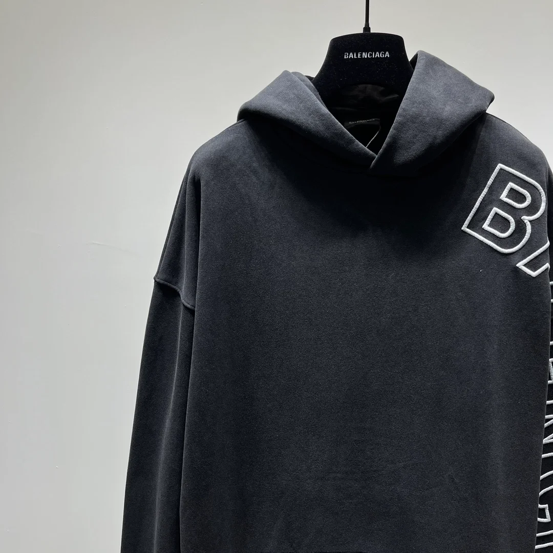 발렌시아가 엠브로이드 코튼 후드