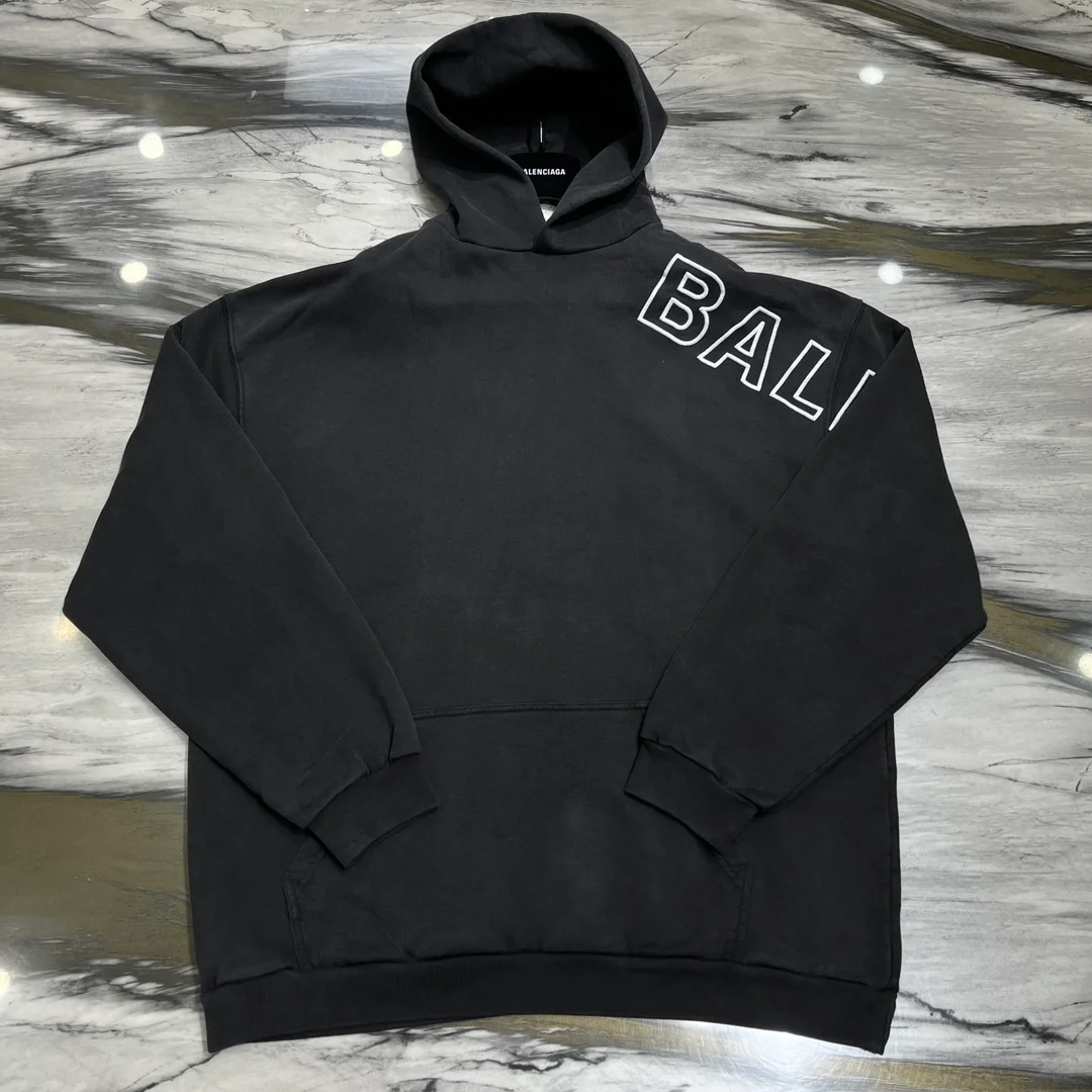 발렌시아가 엠브로이드 코튼 후드