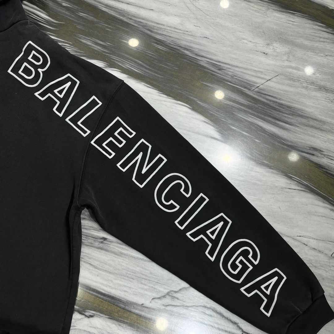 발렌시아가 엠브로이드 코튼 후드