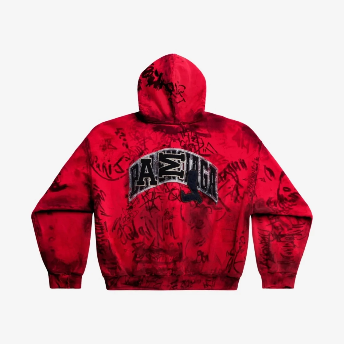 발렌시아가 스케이터 집업 후드 레드