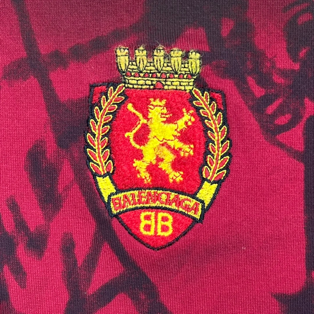 발렌시아가 스케이터 집업 후드 레드