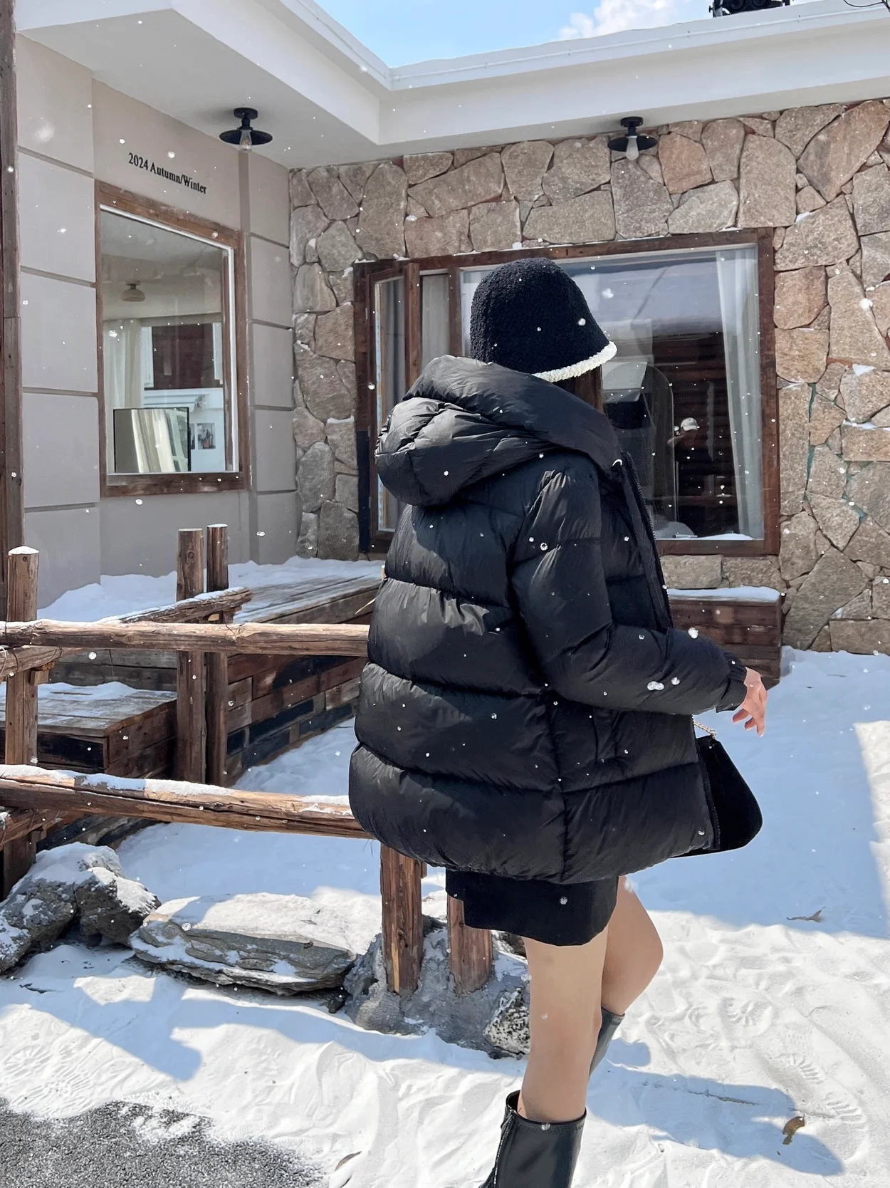 막스마라 큐브 퀄팅 다운 자켓