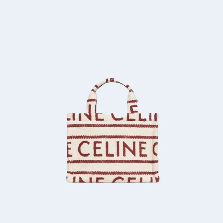 셀린느 스몰 카바스 타이스 텍스타일 올오버 화이트레드