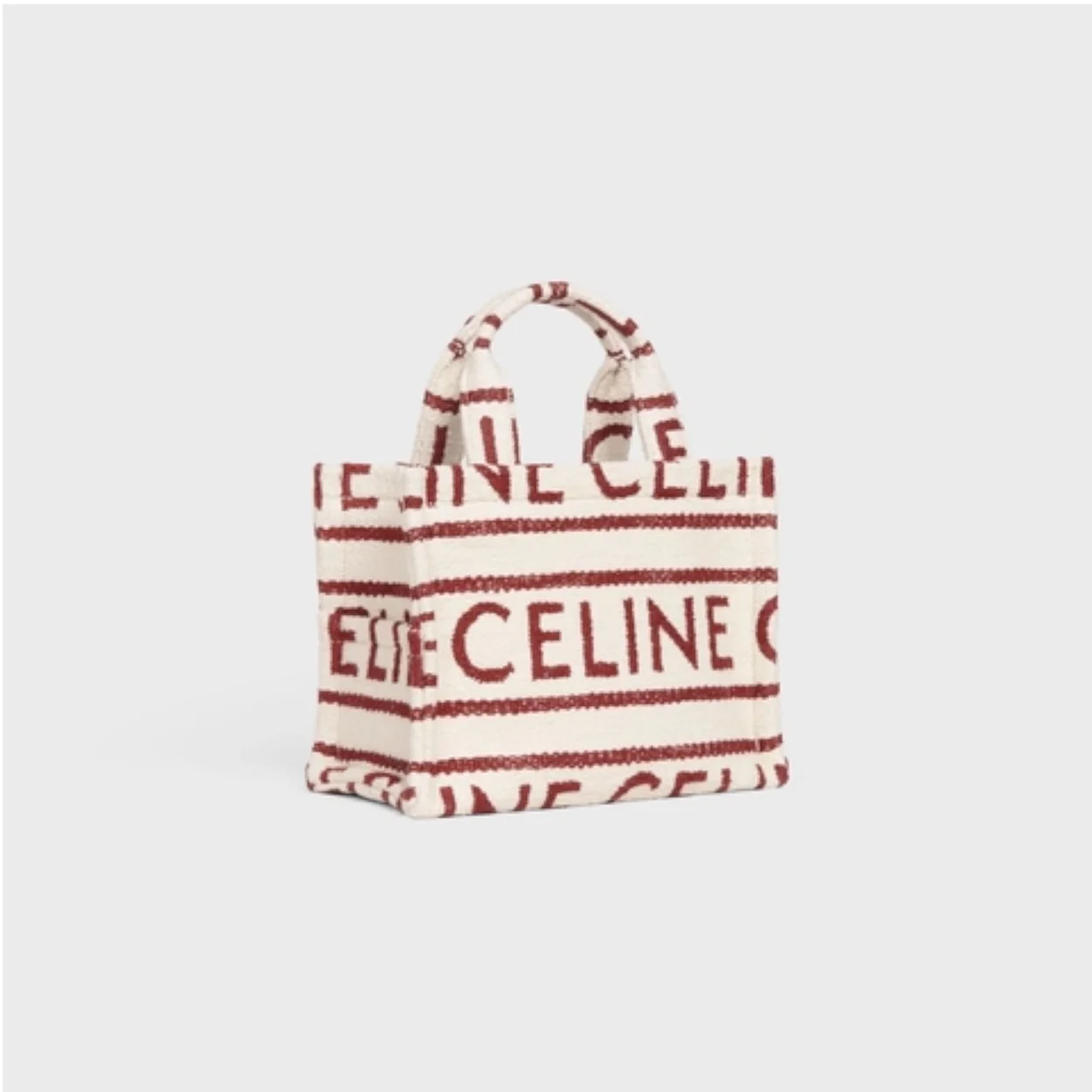 셀린느 스몰 카바스 타이스 텍스타일 올오버 화이트레드