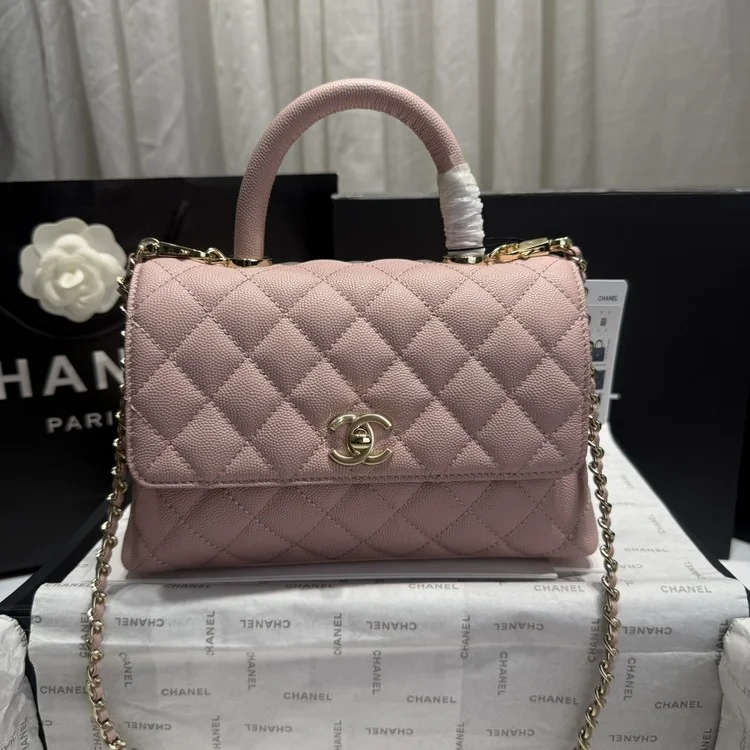 샤넬 24A COCO 탑 핸드 캐비어 백