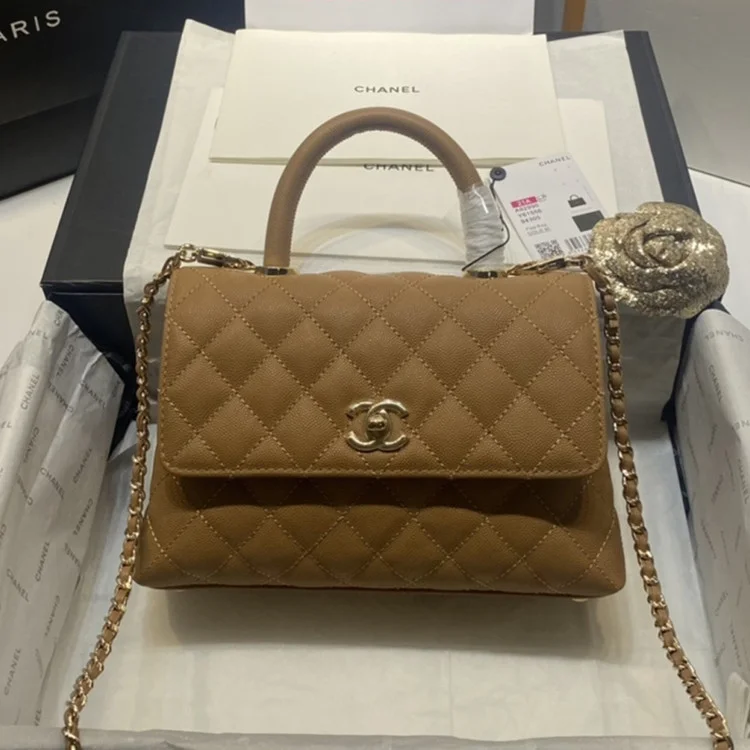 샤넬 24A COCO 탑 핸드 캐비어 백