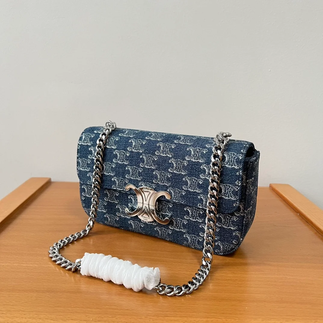 셀린느 트리오페 올오버 데님 숄더백