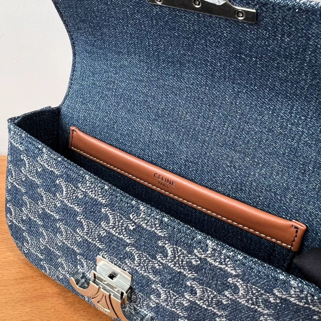 셀린느 트리오페 올오버 데님 숄더백