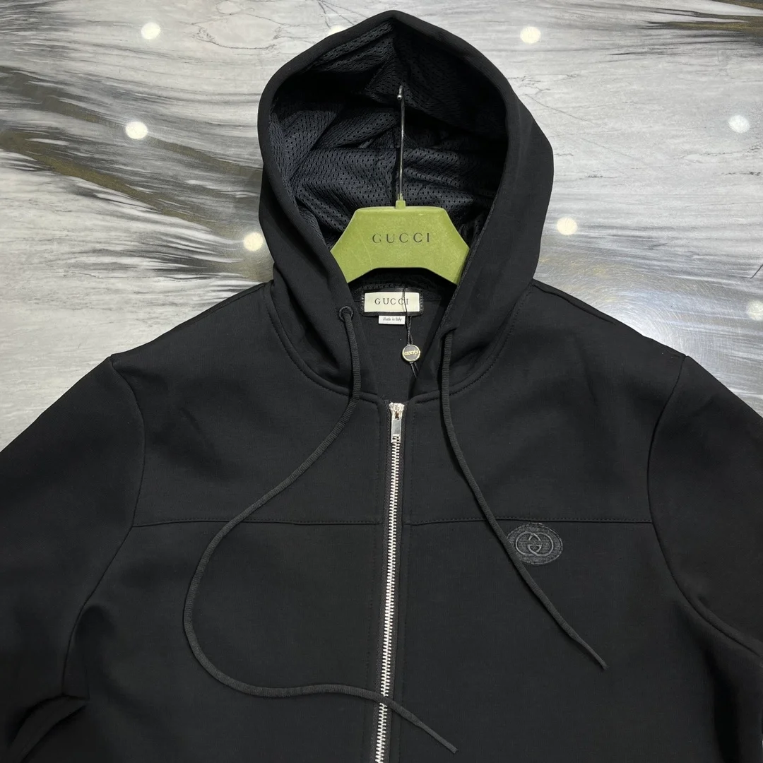 구찌 GG 웹 스트라이프 디테일 후드 자켓