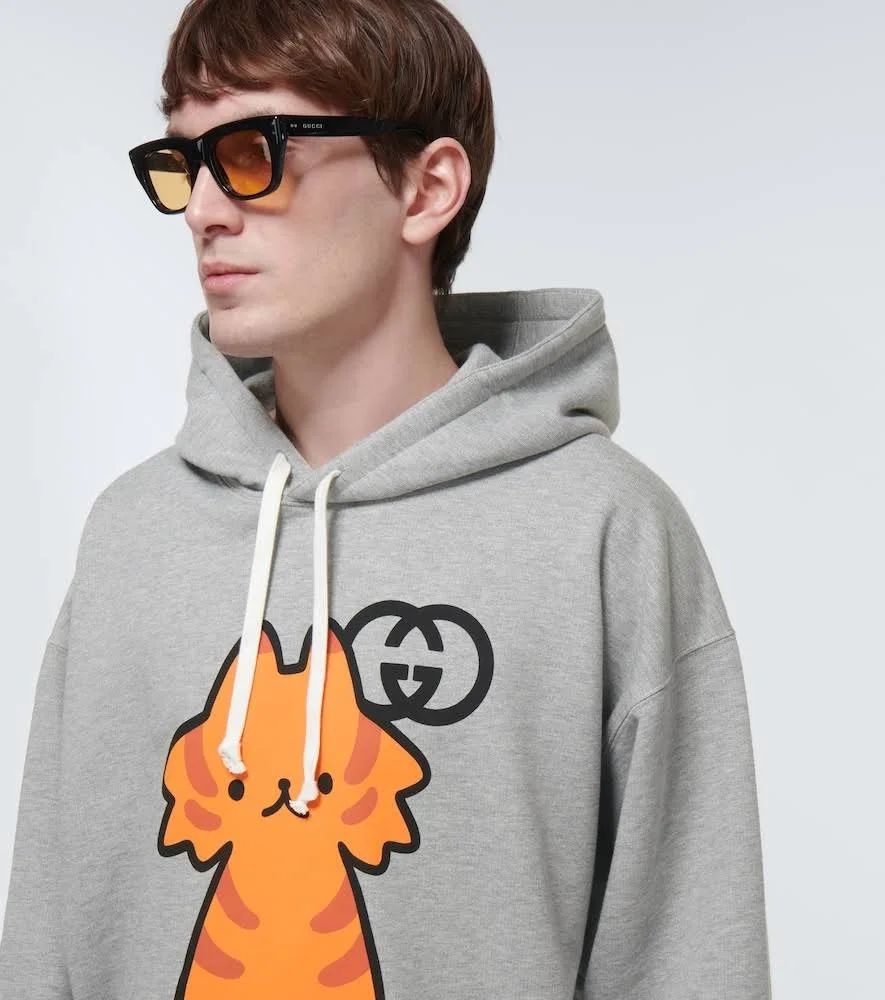 구찌 애니멀 프린트 코튼 후드