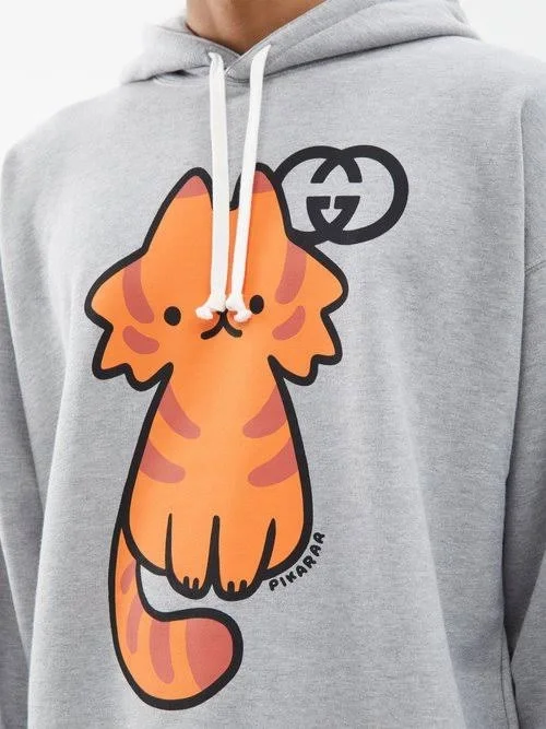구찌 애니멀 프린트 코튼 후드