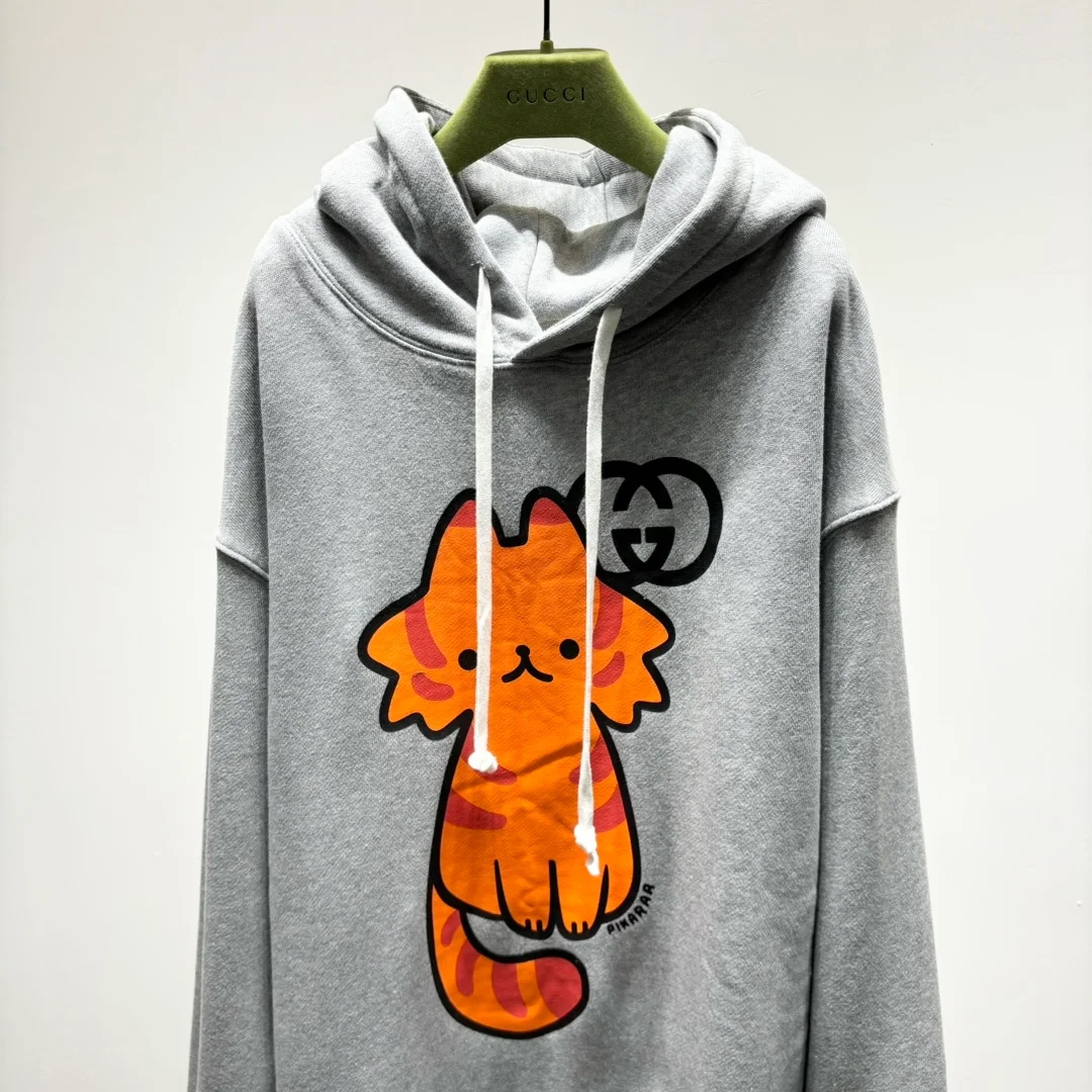 구찌 애니멀 프린트 코튼 후드