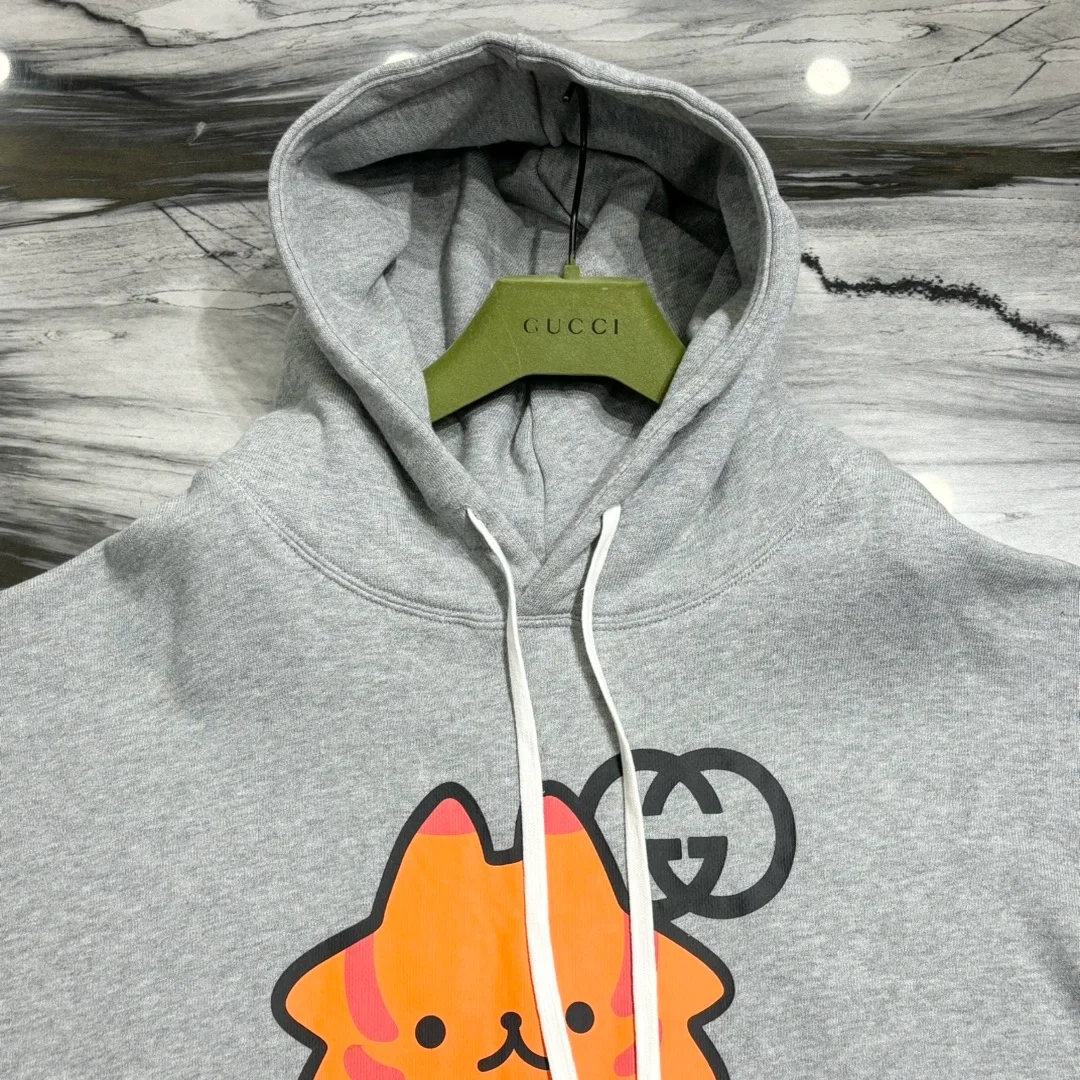 구찌 애니멀 프린트 코튼 후드