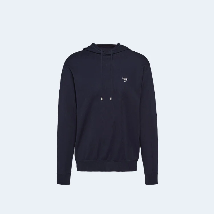 프라다 엠브로이드 네이비 후드