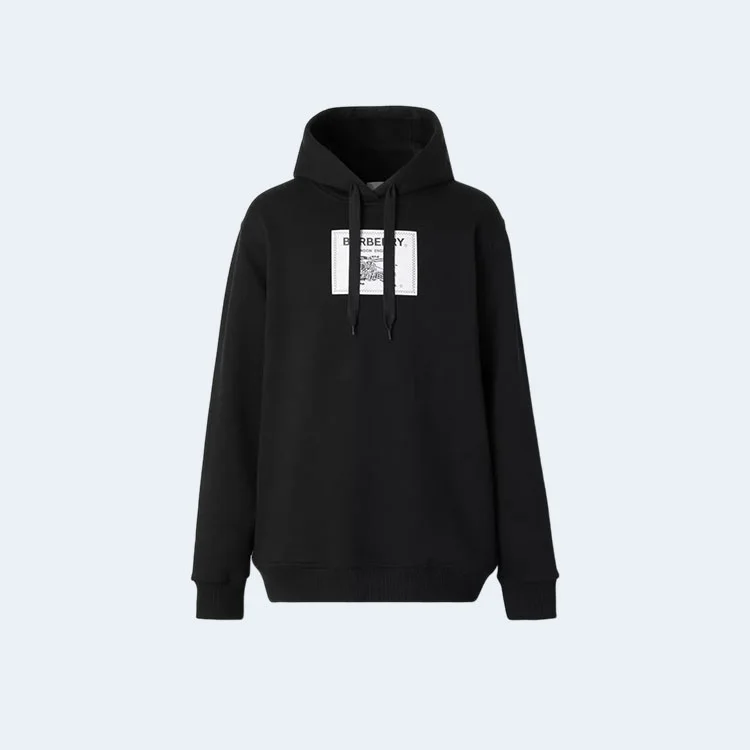 버버리 프로섬 라벨 코튼 후드 블랙