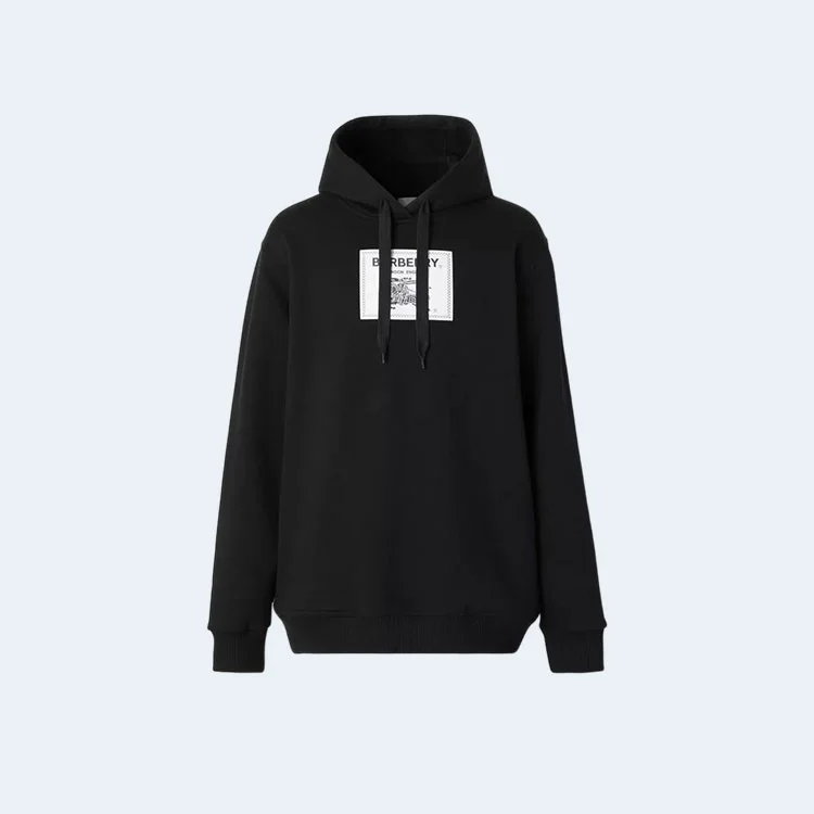 버버리 프로섬 라벨 코튼 후드 블랙