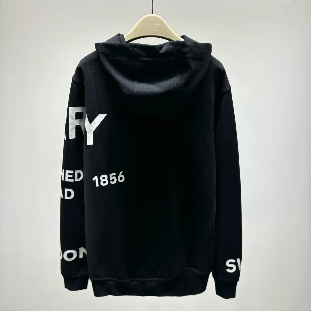 버버리 호스페리 프린트 코튼 후드 블랙