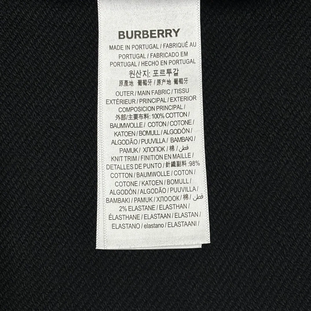 버버리 호스페리 프린트 코튼 후드 블랙