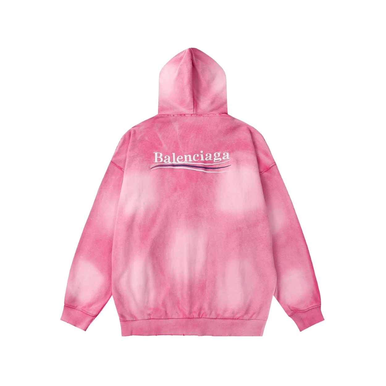 발렌시아가 헤비 듀티 워싱 후디 집업 핑크