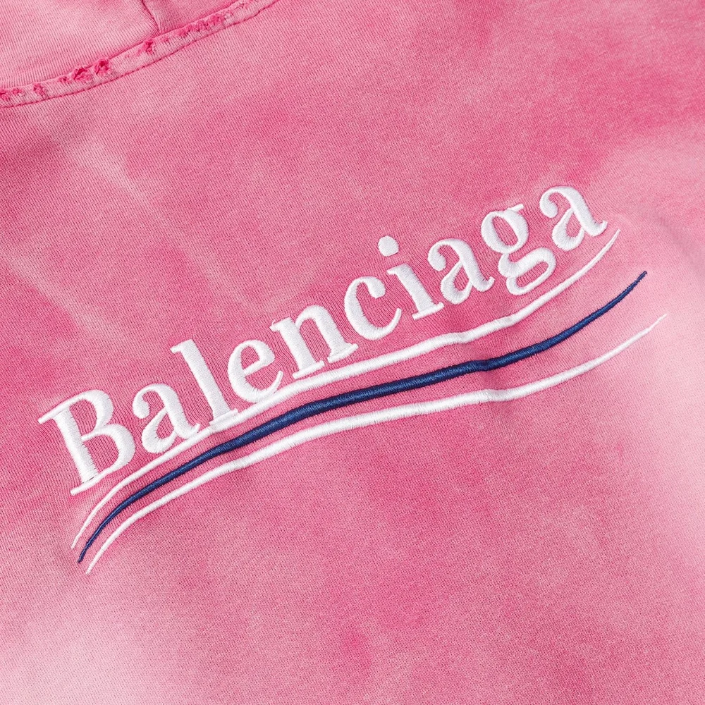 발렌시아가 헤비 듀티 워싱 후디 집업 핑크