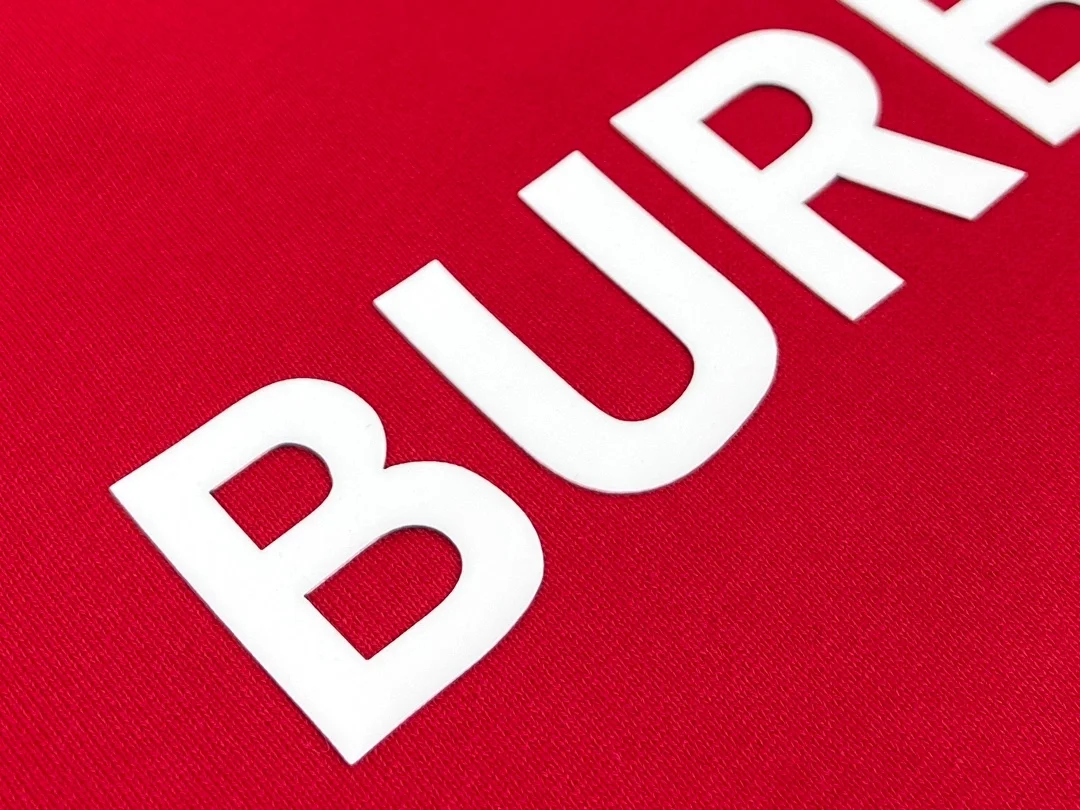 버버리 로고 프린트 코튼 후드 레드