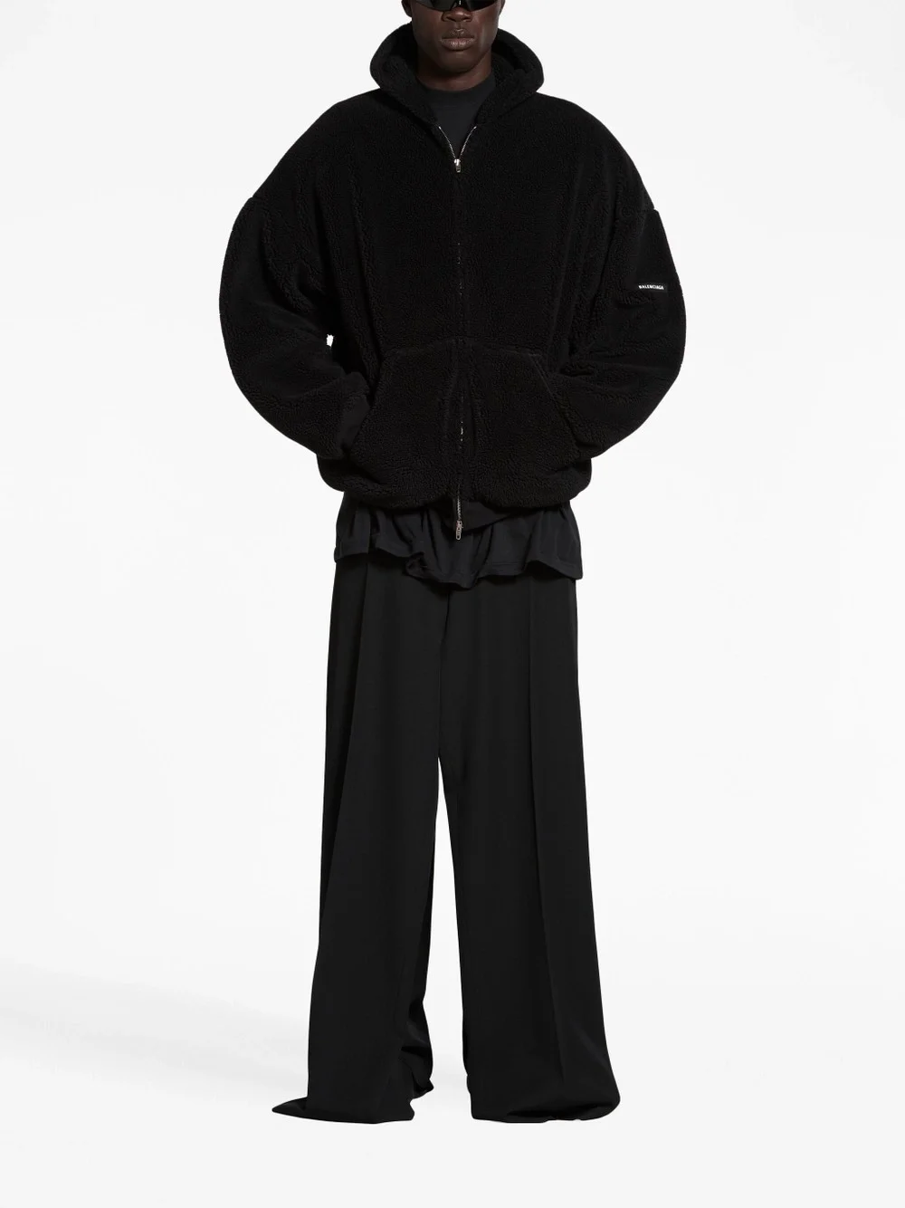 발렌시아가 플리스 후드 집업