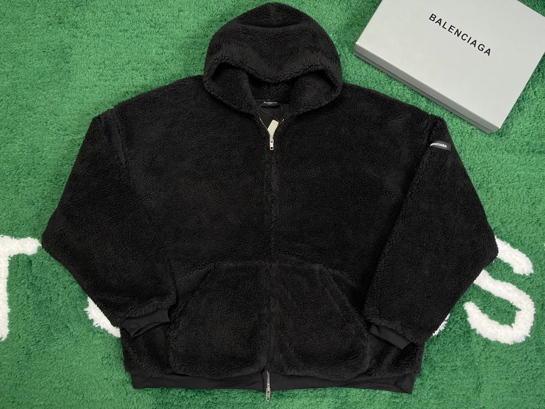 발렌시아가 플리스 후드 집업