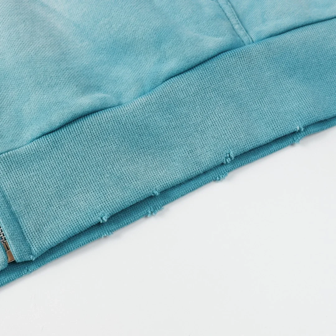 발렌시아가 헤비 듀티 워싱 후디 집업 블루