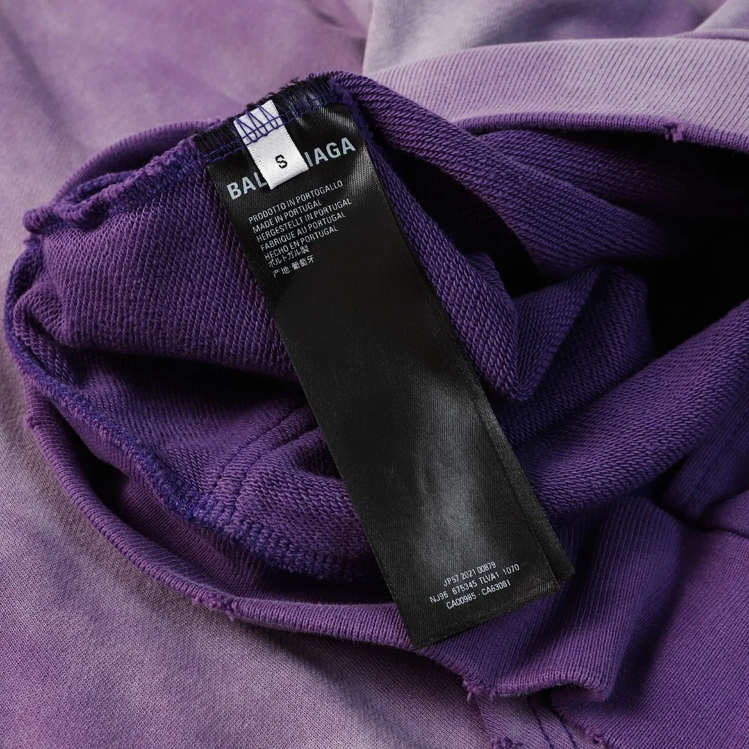 발렌시아가 헤비 듀티 워싱 후디 집업 퍼플