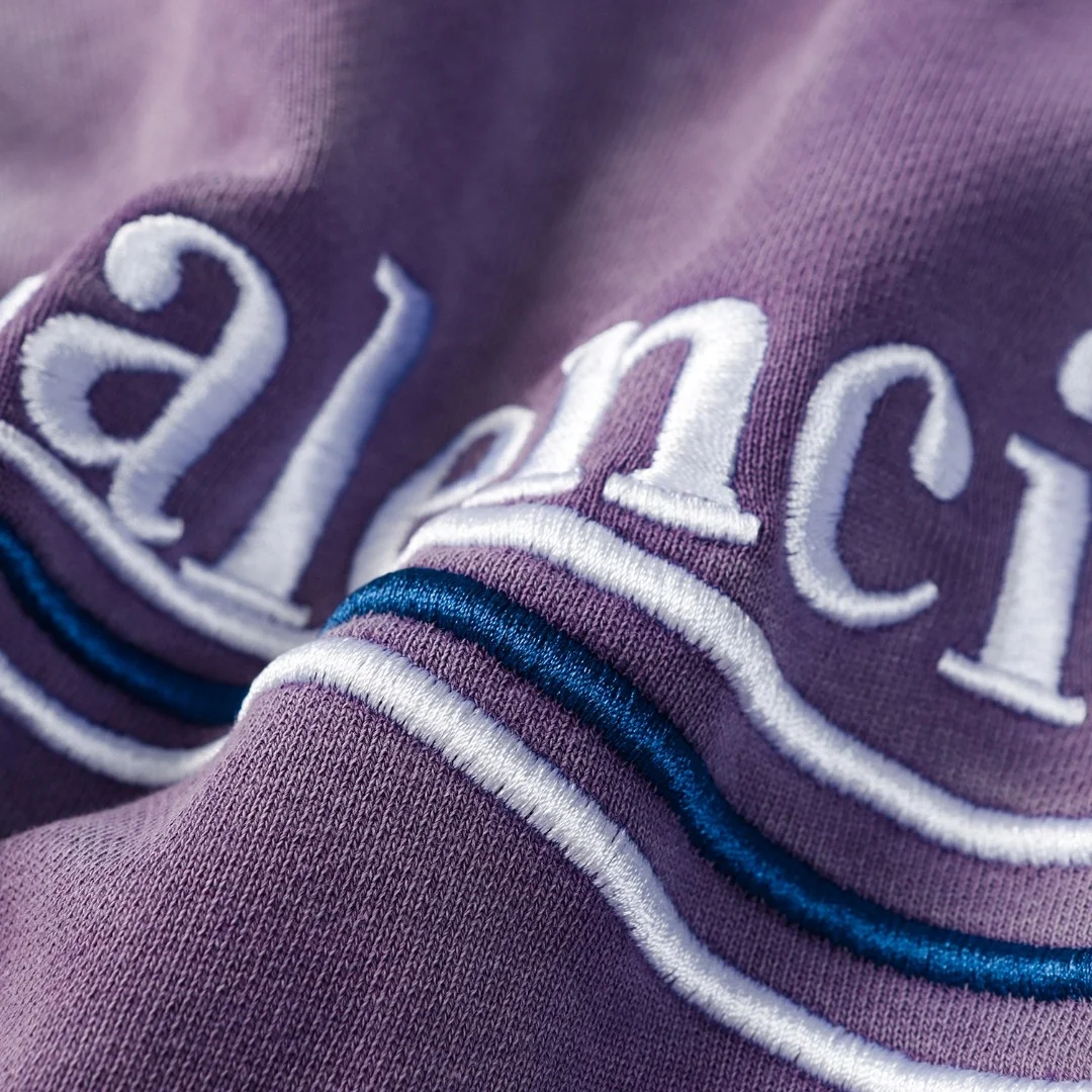 발렌시아가 헤비 듀티 워싱 후디 집업 퍼플