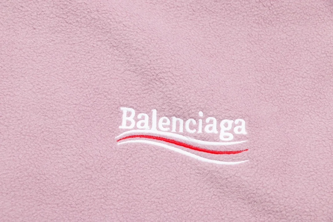 발렌시아가 폴리티컬 웨이브 로고 후드 핑크