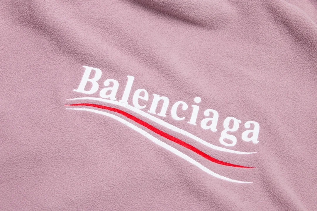 발렌시아가 폴리티컬 웨이브 로고 후드 핑크