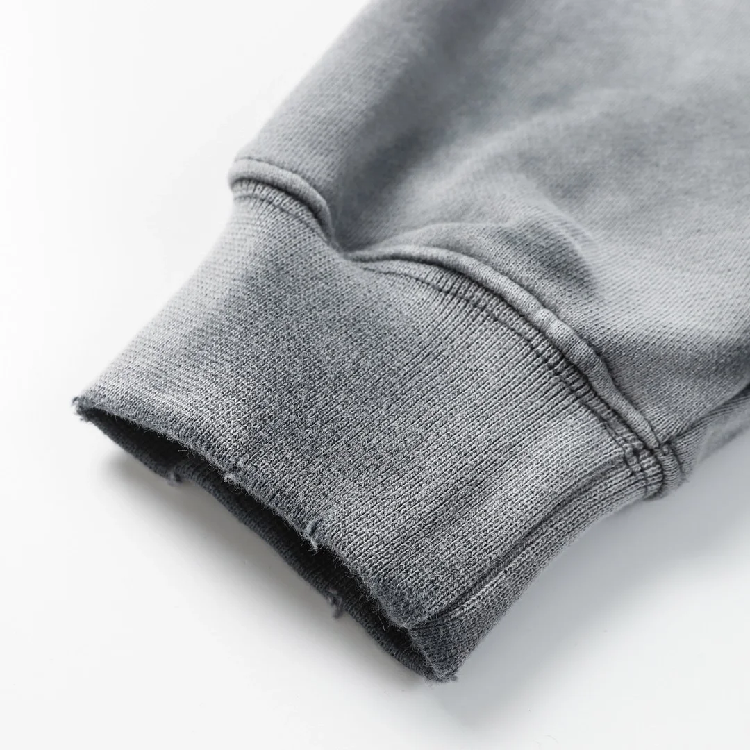 발렌시아가 헤비 듀티 워싱 후디 집업 그레이