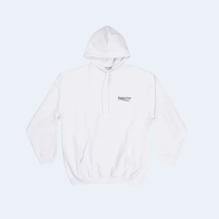 발렌시아가 폴리티컬 캠페인 후드 화이트