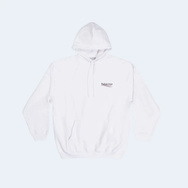 발렌시아가 폴리티컬 캠페인 후드 화이트