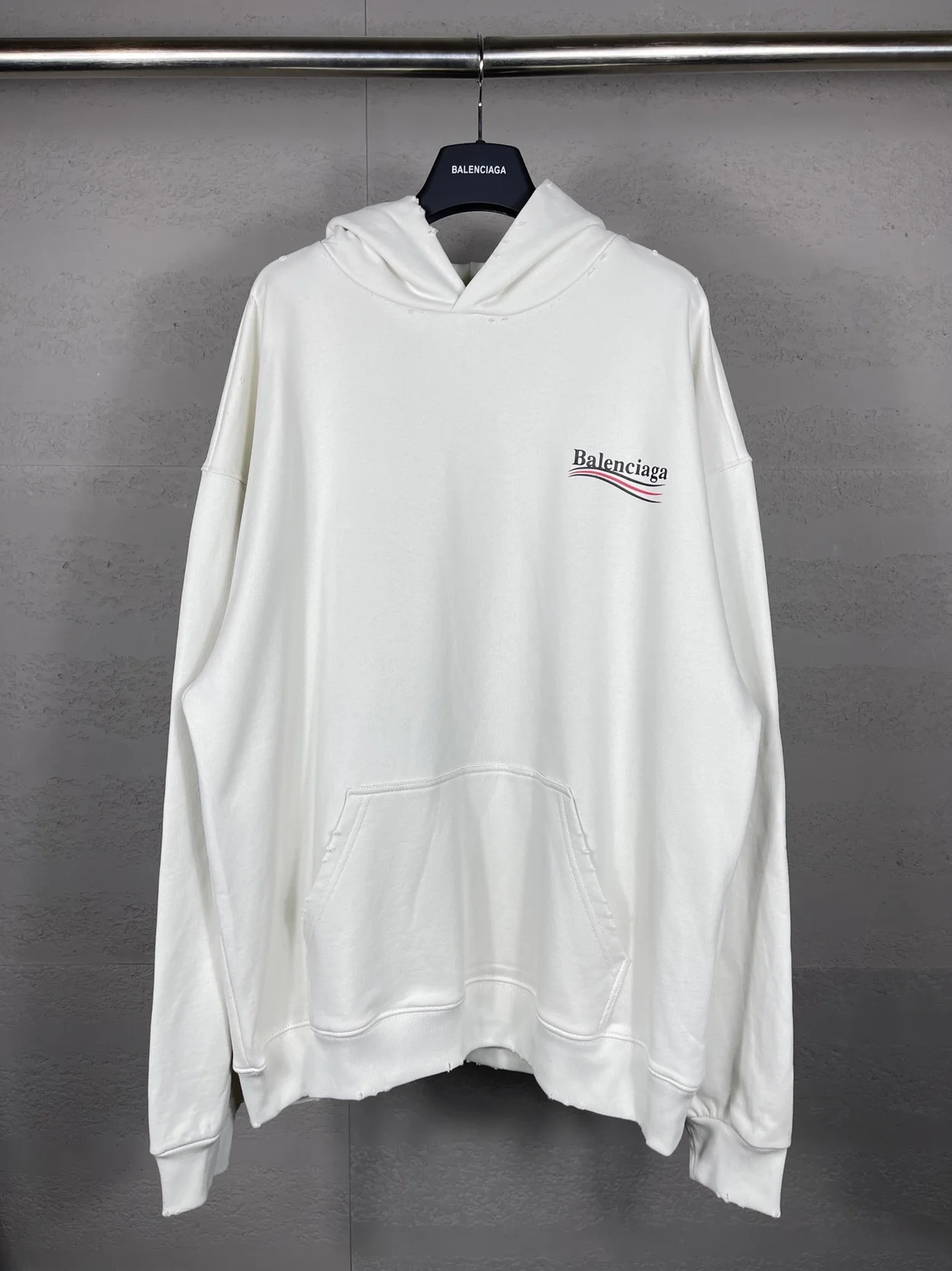 발렌시아가 폴리티컬 캠페인 후드 화이트