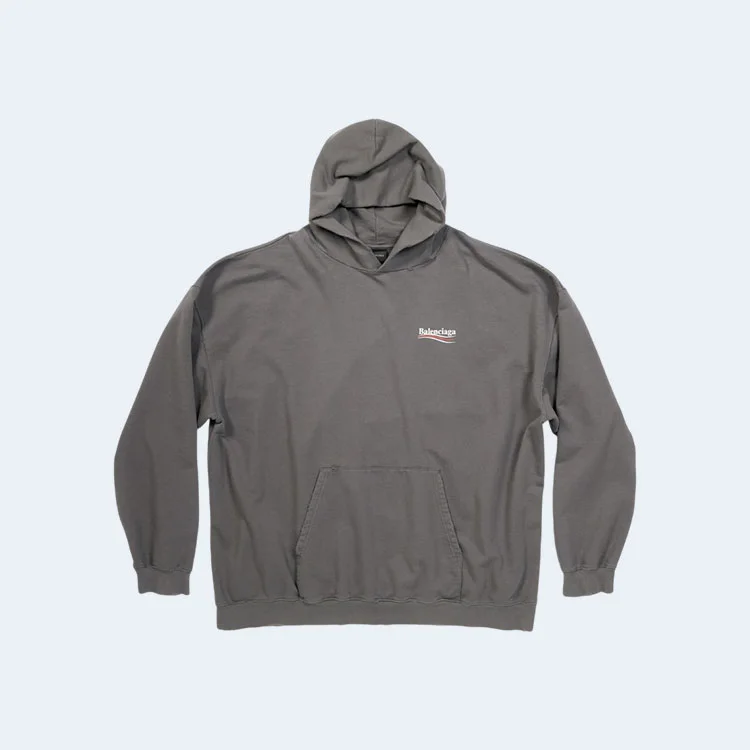 발렌시아가 폴리티컬 캠페인 후드 그레이