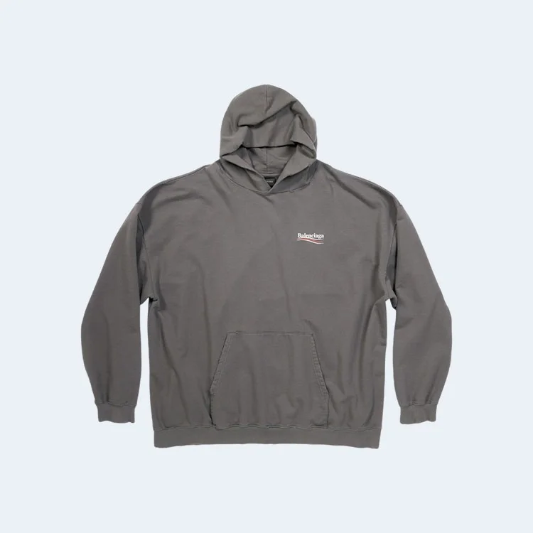 발렌시아가 폴리티컬 캠페인 후드 그레이